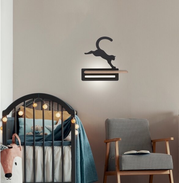 Applique LED per bambini con mensola JUMPING CAT LED/5W/230V