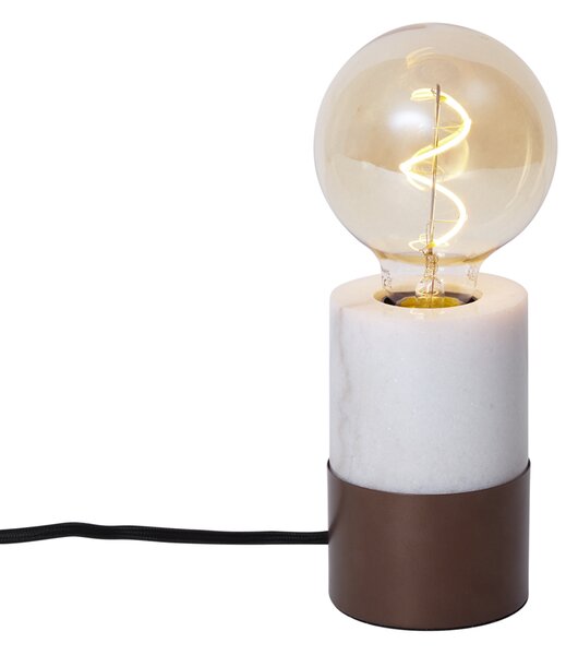 Lampada da tavolo moderna bronzo con marmo bianco - Marissa