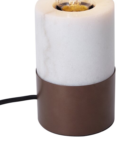 Lampada da tavolo moderna bronzo con marmo bianco - Marissa