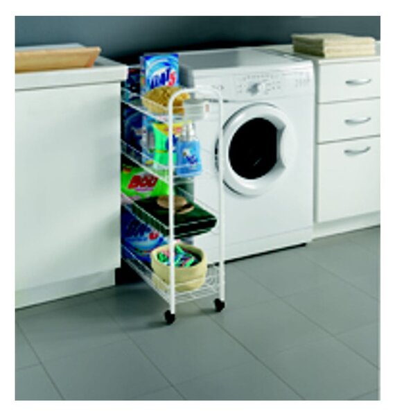 Scaffale mobile in metallo bianco 23x84 cm - Metaltex