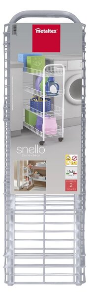 Scaffale mobile in metallo bianco 23x84 cm - Metaltex
