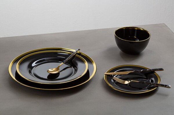 Posate in acciaio nero e oro 16 pezzi Avie - Premier Housewares