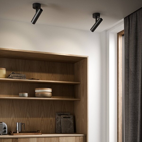 DFTP by Nordlux Faretto da soffitto MIB 6, portalampada GU10, nero MIB, dimmerabile, Nero, Corridoio, Metallo, Moderno, Faretto
