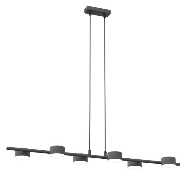 Lampadario Minimal Hermes Acciaio Nero 6 Luci Gx53 Ip20