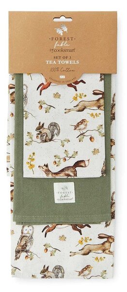 Set di strofinacci in cotone 3 pz 45x65 cm Forest Fable – Cooksmart ®