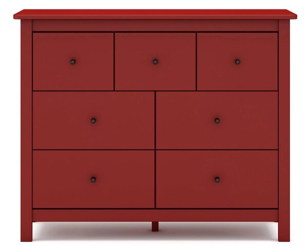 Cassettiera bassa rossa in legno di pino 110x80 cm Misti - Marckeric