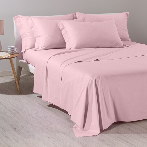 Completo Lenzuola In Cotone Cotone Tinta Unita Singolo Caleffi Tinta Unita Rosa Caleffi