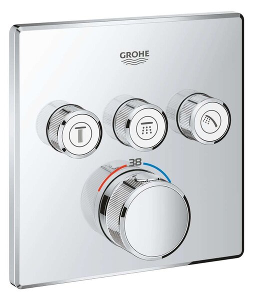 Grohe Grohtherm SmartControl - Miscelatore termostatico a tre vie ad incasso per vasca da bagno, cromato 29126000