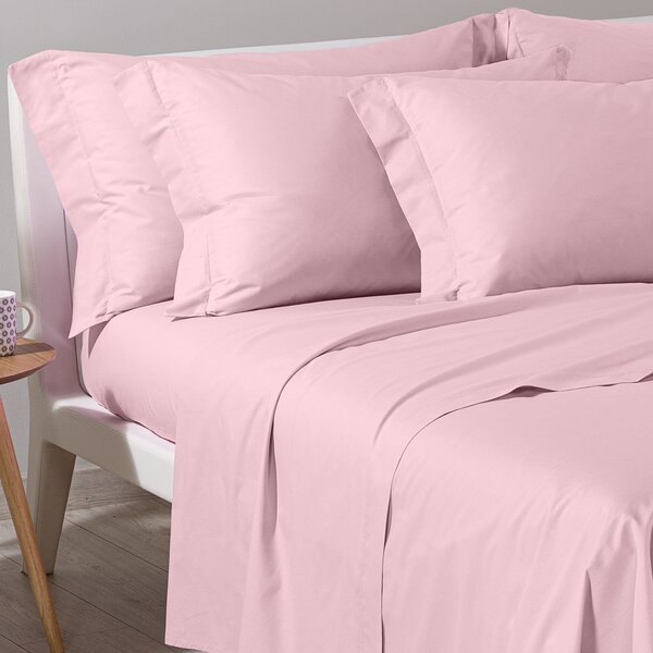 Completo Lenzuola In Cotone Cotone Tinta Unita Singolo Caleffi Tinta Unita Rosa Caleffi