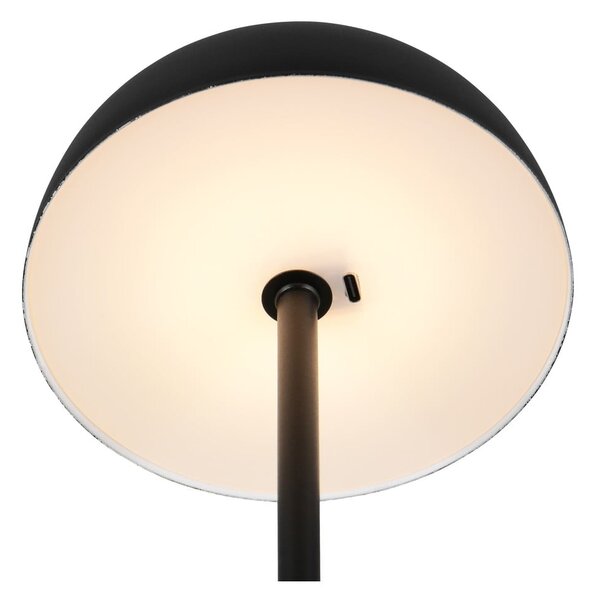 Lampada da tavolo LED nera opaca con paralume in metallo (altezza totale 21 cm) Munoz – Reality