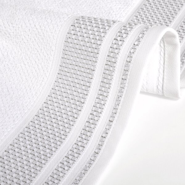 Asciugamano Con Ospite In Cotone Gim CM. 40X55+60X100 Spugnissima Tinta Unita Bianco Caleffi