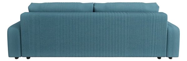 Divano turchese allungabile/con contenitore con rivestimento in velluto a coste 234 cm Sara – Ropez
