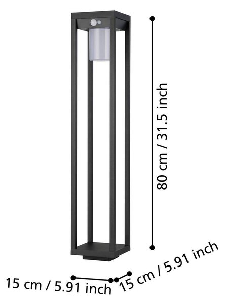 EGLO Lampione solare LED Martano con sensore