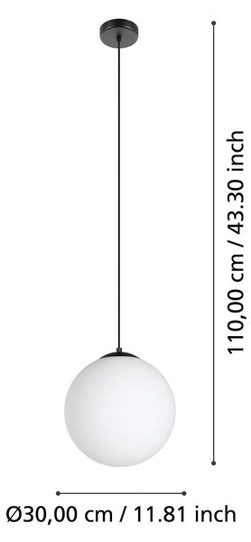 EGLO Lampada a sospensione Rondo 3, Ø 30cm, nero