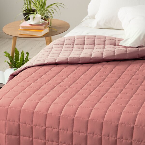 Copriletto Trapuntato In Microfibra Modern Matrimoniale Modern Tinta Unita Rosa Caleffi