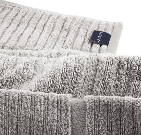Asciugamano Con Ospite In Cotone Stripe Standard Spugnissima Tinta Unita Naturale Caleffi