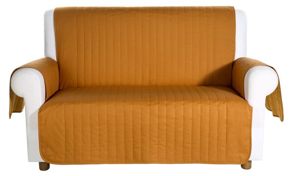 Copridivano In Cotone Bicolor 1 Posti Caleffi Tinta Unita Cognac Caleffi