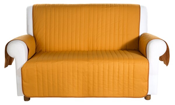 Copridivano In Cotone Bicolor 1 Posti Caleffi Tinta Unita Cognac Caleffi