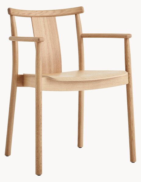 Sedia con braccioli in legno di quercia Merkur