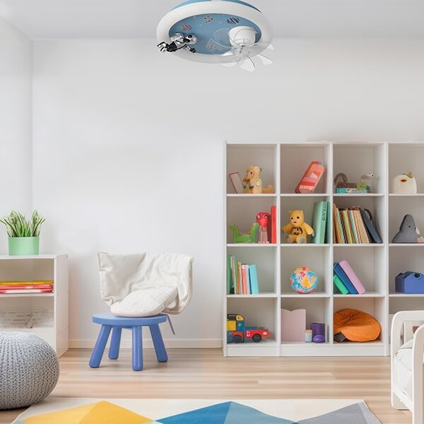 Lampada da soffitto LED dimmerabile per bambini con ventilatore LED/48W/230V 3000/4000/6000K blu