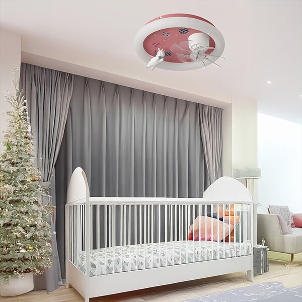 Lampada LED dimmerabile da soffitto per cameretta con ventilatore LED/48W/230V 3000/4000/6000K rosa