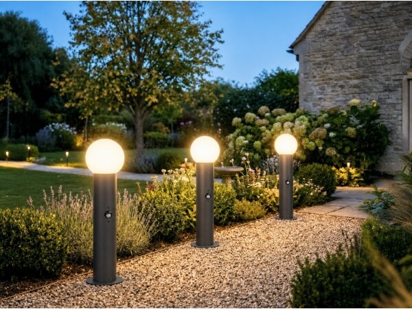 Kanlux 46084 - Lampada da esterno con sensore STONO 1xE27/15W/230V 50 cm IP65 antracite