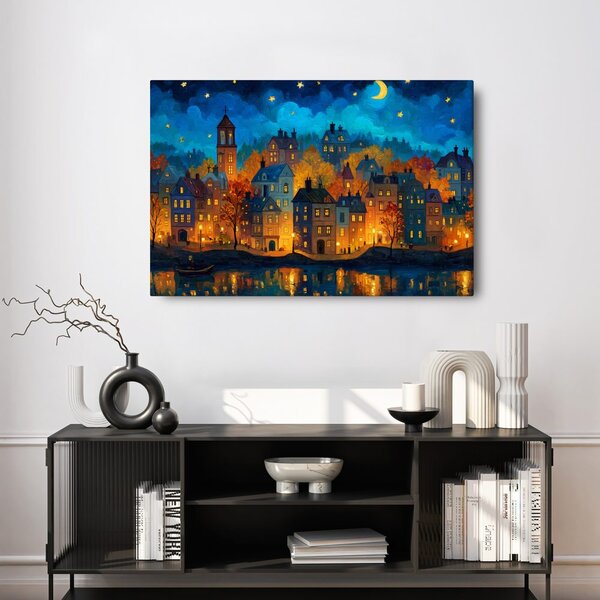 Quadro su tela – Paesaggio notturno incantato
