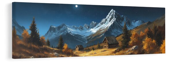 Quadro su tela – Fiaba invernale chalet di montagna