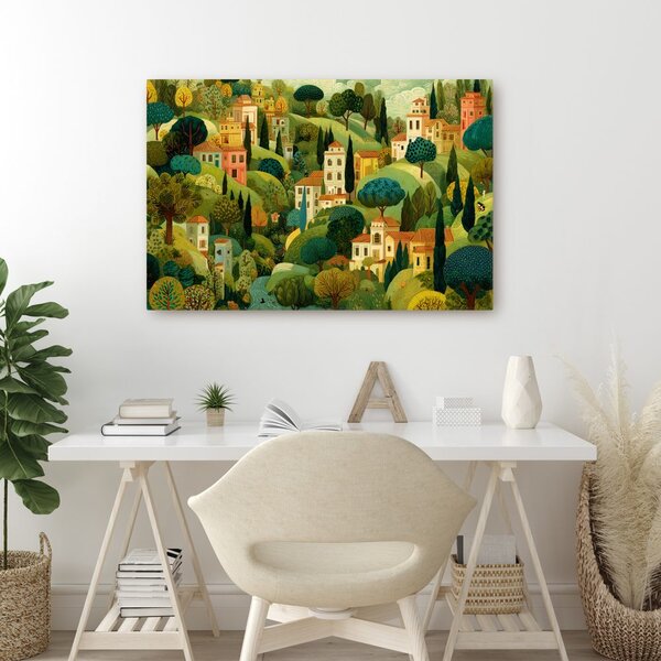 Quadro su tela – Paesaggio pittoresco con case