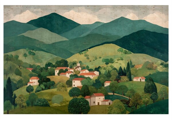 Quadro su tela – Paesaggio rurale nella valle