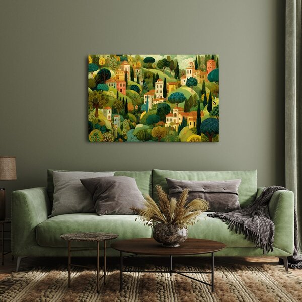 Quadro su tela – Paesaggio pittoresco con case