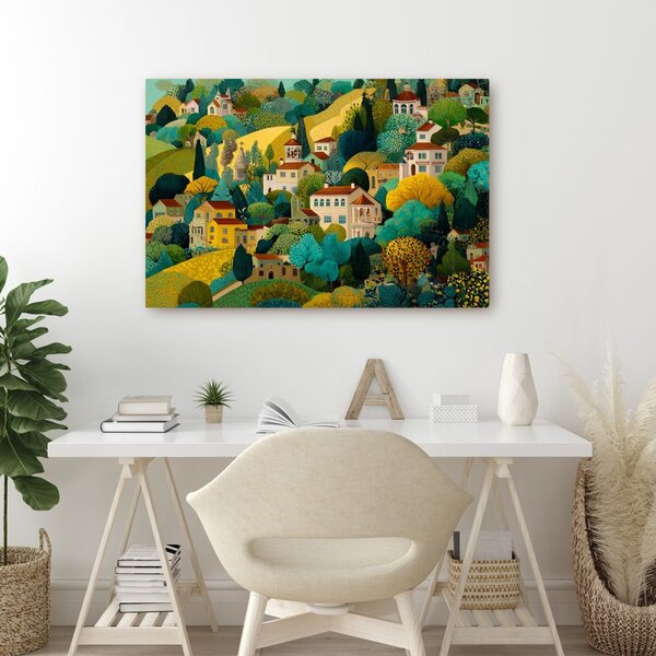 Quadro su tela – Pittoresco villaggio immerso nella natura