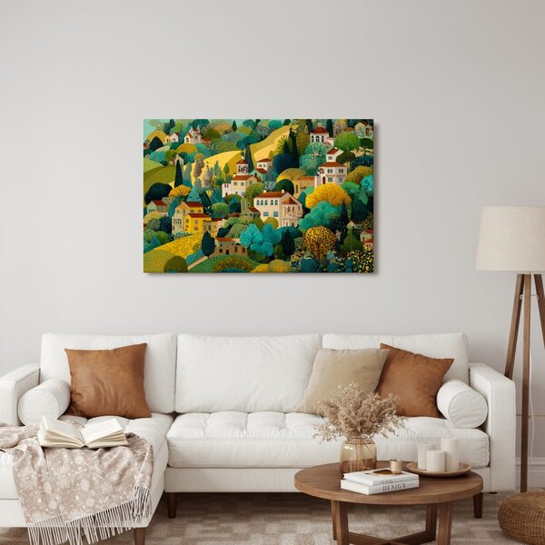 Quadro su tela – Pittoresco villaggio immerso nella natura