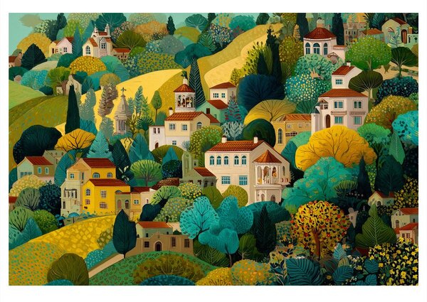 Quadro su tela – Pittoresco villaggio immerso nella natura
