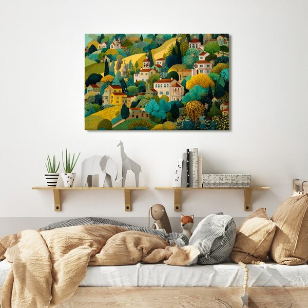 Quadro su tela – Pittoresco villaggio immerso nella natura