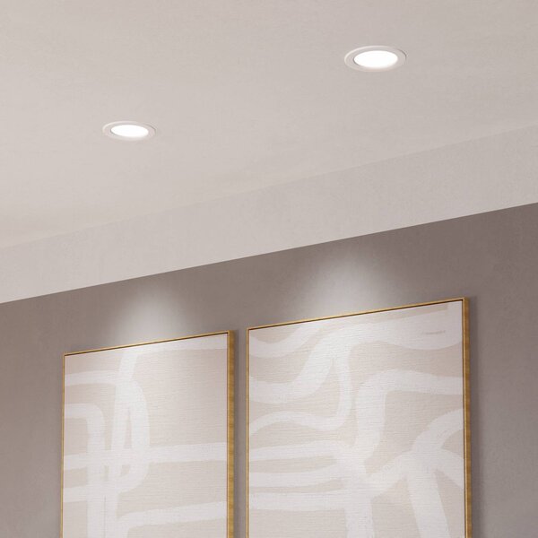EGLO connect Luci LED da incasso Fueva 6-Z, bianco, Ø 12 cm dimmerabile, Bianco / Opale, Soggiorno / Sala da pranzo, Plastica, Moderno