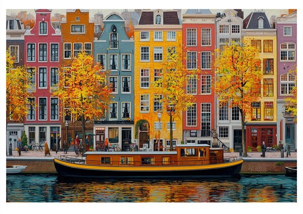 Quadro su tela – Canali autunnali di Amsterdam