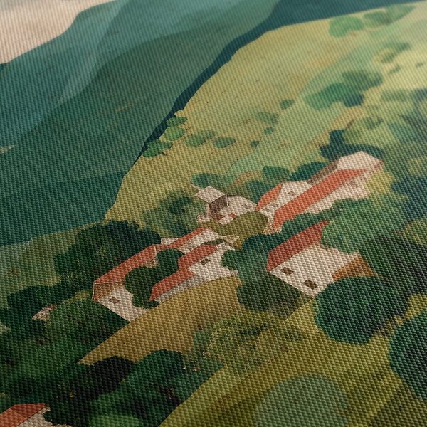 Quadro su tela – Colline verdi e case