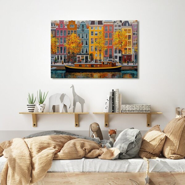 Quadro su tela – Canali autunnali di Amsterdam