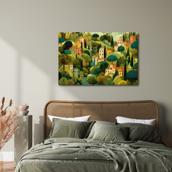 Quadro su tela – Paesaggio pittoresco con case