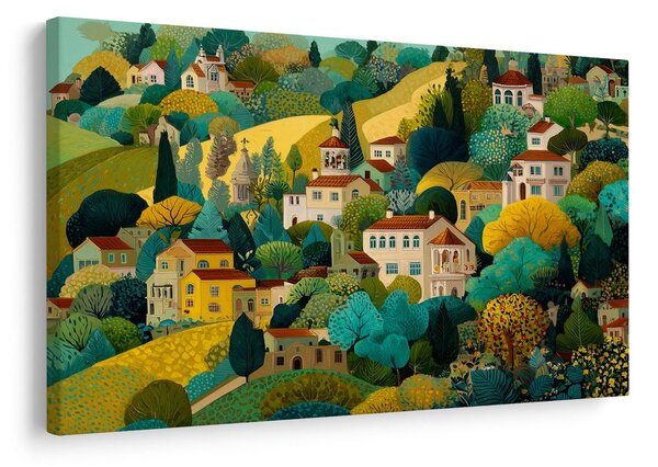Quadro su tela – Pittoresco villaggio immerso nella natura