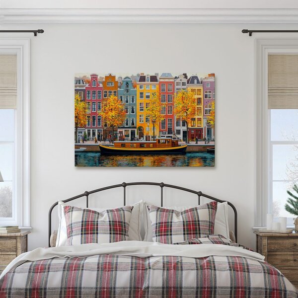 Quadro su tela – Canali autunnali di Amsterdam