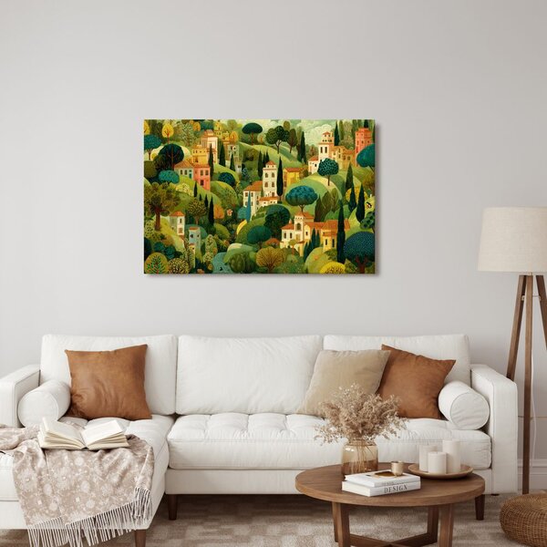 Quadro su tela – Paesaggio pittoresco con case