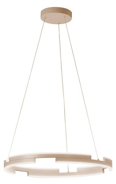 FISCHER & HONSEL Lampada LED a sospensione Circly, color sabbia, Ø 60 cm, metallo, CCT dimmerabile, Crema / Ambra, Soggiorno / Sala da pranzo, Metallo, Moderno