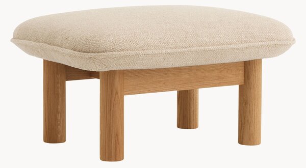 Poggiapiedi in legno di quercia con rivestimento in bouclé Brasilia
