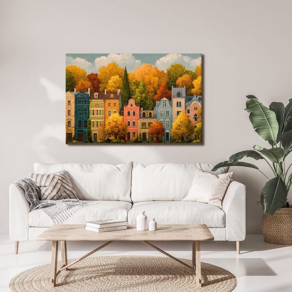 Quadro su tela – Strada autunnale dai colori vivaci