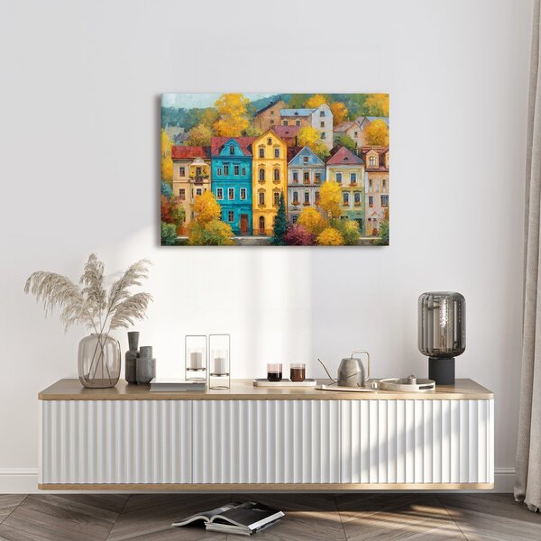 Quadro su tela – Magia autunnale in strada
