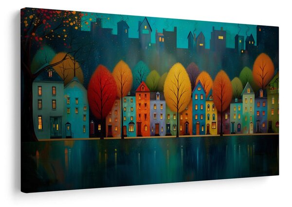 Quadro su tela – Magia autunnale nelle strade