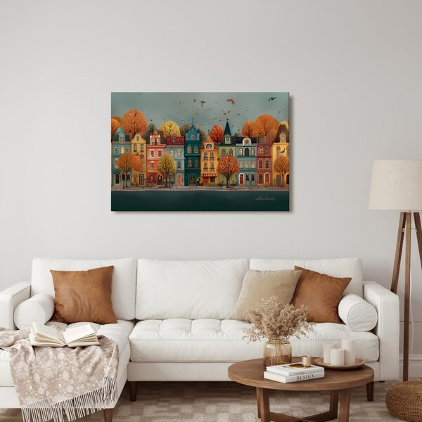 Quadro su tela – Magia autunnale della strada cittadina
