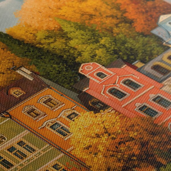 Quadro su tela – Case storiche in autunno